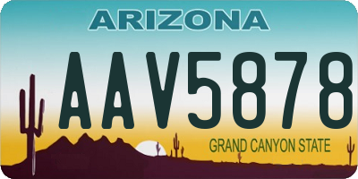 AZ license plate AAV5878