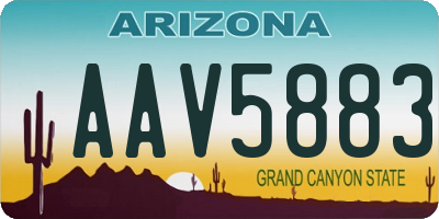 AZ license plate AAV5883