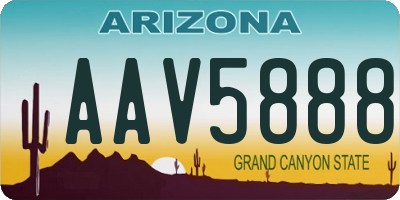 AZ license plate AAV5888