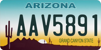 AZ license plate AAV5891