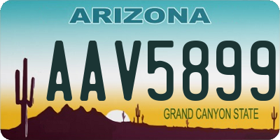 AZ license plate AAV5899