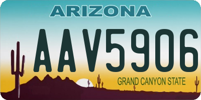 AZ license plate AAV5906