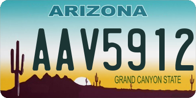 AZ license plate AAV5912