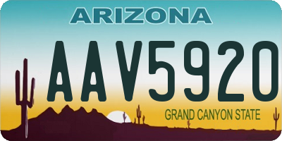 AZ license plate AAV5920