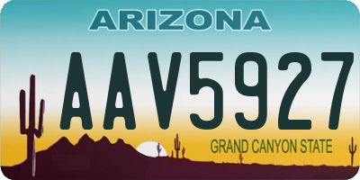 AZ license plate AAV5927