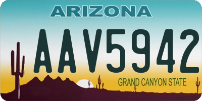 AZ license plate AAV5942