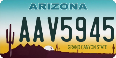 AZ license plate AAV5945