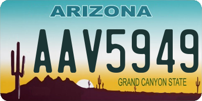 AZ license plate AAV5949