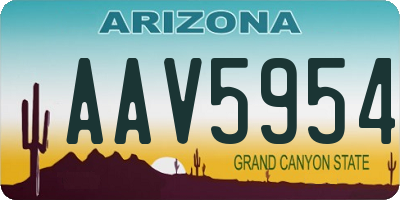 AZ license plate AAV5954
