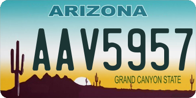 AZ license plate AAV5957