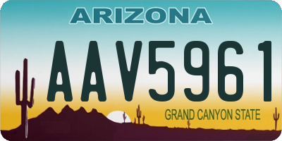 AZ license plate AAV5961