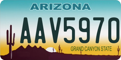 AZ license plate AAV5970