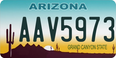 AZ license plate AAV5973