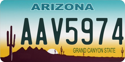 AZ license plate AAV5974