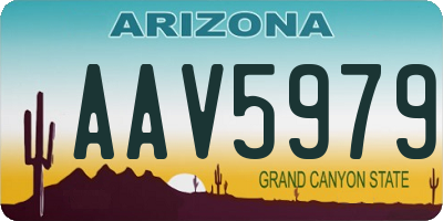 AZ license plate AAV5979