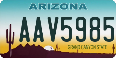 AZ license plate AAV5985