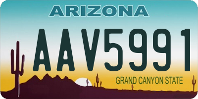 AZ license plate AAV5991