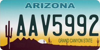 AZ license plate AAV5992