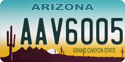 AZ license plate AAV6005