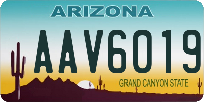 AZ license plate AAV6019