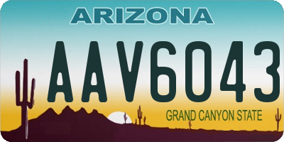 AZ license plate AAV6043