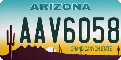 AZ license plate AAV6058