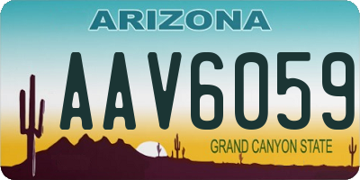 AZ license plate AAV6059