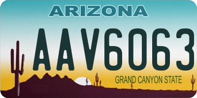 AZ license plate AAV6063