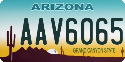 AZ license plate AAV6065