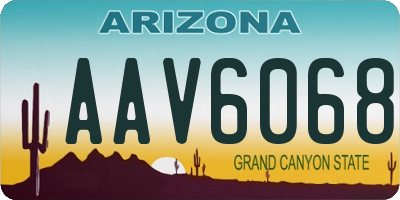 AZ license plate AAV6068