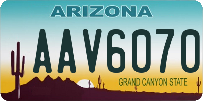 AZ license plate AAV6070
