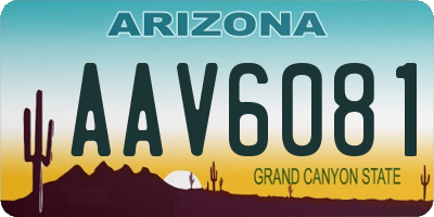 AZ license plate AAV6081