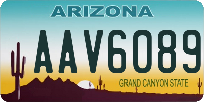 AZ license plate AAV6089