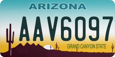 AZ license plate AAV6097
