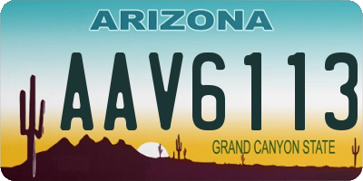 AZ license plate AAV6113