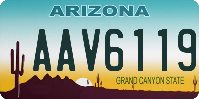 AZ license plate AAV6119