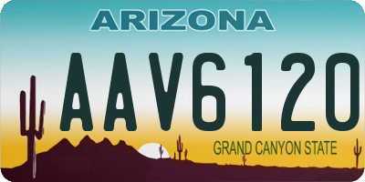 AZ license plate AAV6120