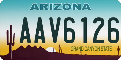 AZ license plate AAV6126