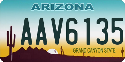 AZ license plate AAV6135