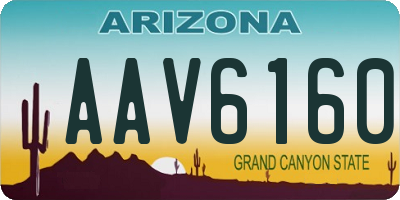 AZ license plate AAV6160