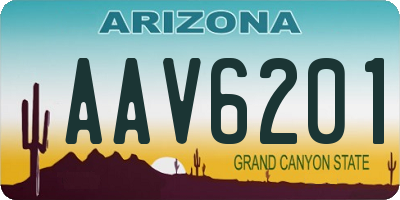 AZ license plate AAV6201