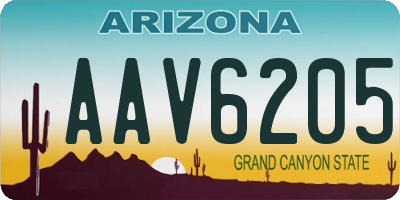 AZ license plate AAV6205
