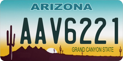 AZ license plate AAV6221