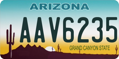 AZ license plate AAV6235