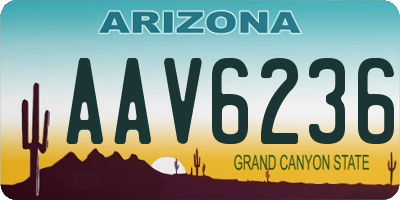 AZ license plate AAV6236