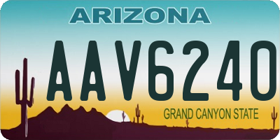 AZ license plate AAV6240