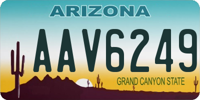 AZ license plate AAV6249