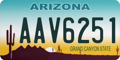 AZ license plate AAV6251