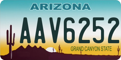 AZ license plate AAV6252