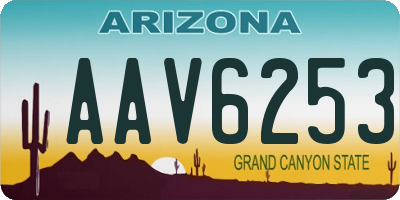 AZ license plate AAV6253